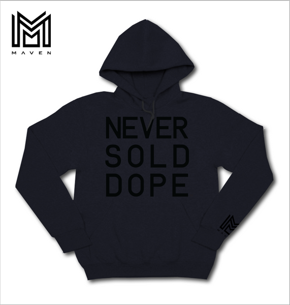 Never Sold Dope Black On Black Pullover Hoodie